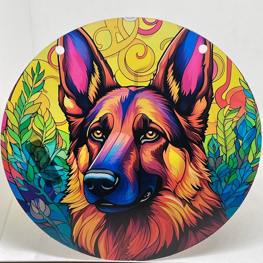 Suncatcher German Shepherd Dog Decorative Acrylic Decor 6” GSD